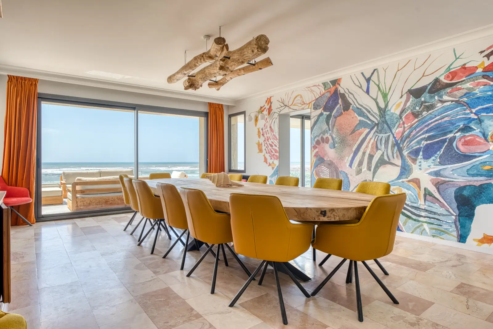 conciergerie clefs de l ocean location de villa classee 5 etoiles vendee 85 villa oceans ocean bretignolles sur mer 85470  espace repas table 14 invites vue mer 01