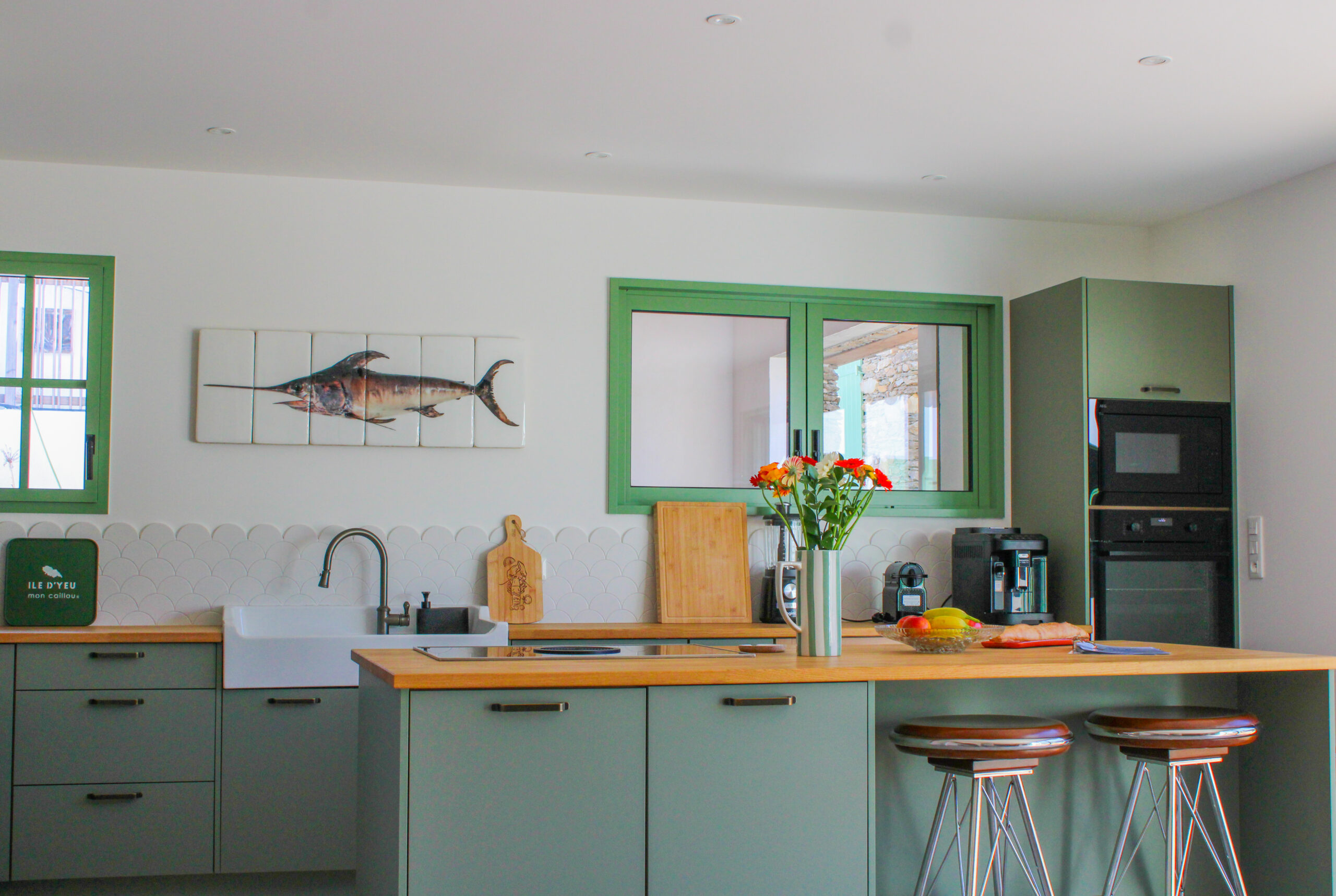 La cuisine de la Villa Ker Tesson à L'Ile D'Yeu en Vendée